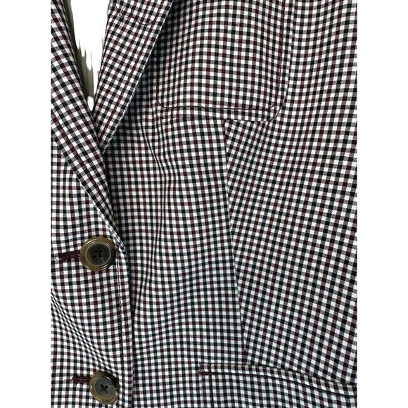J.Crew Navy Burgundy Preppy Academia Rhodes Micro Houndstooth Blazer Size 4 - Picture 3 of 9